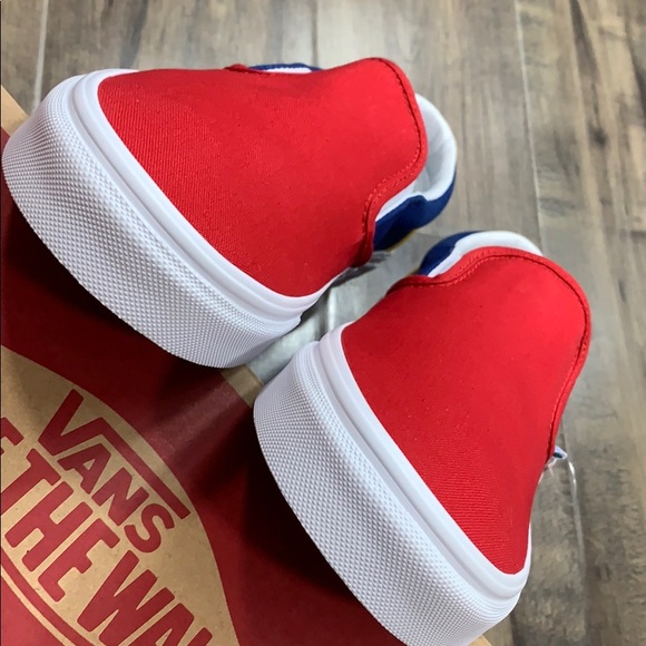 •VANS CLASSIC SLIP ON VANS YACHT CLUB red/blue MENS• - Picture 7 of 16